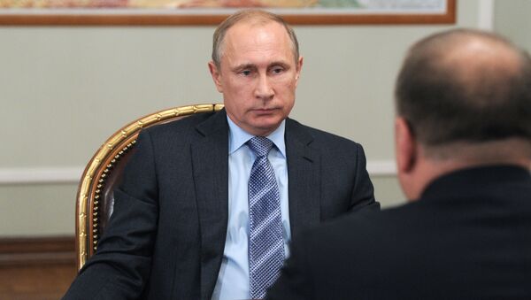 Встреча президента РФ В.Путина губернатором Калининградской области Н.Цукановым