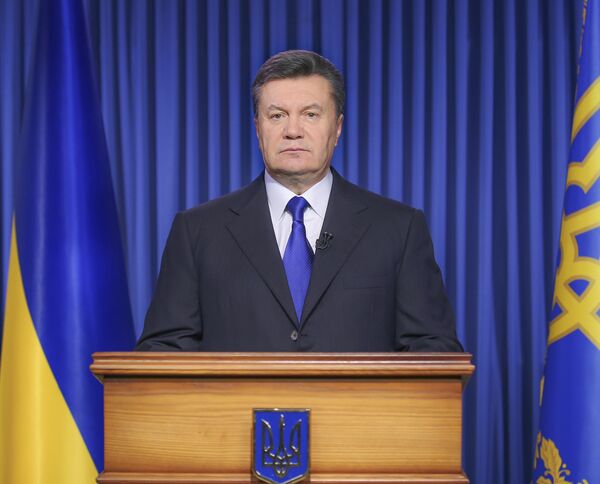 Президент Украины В.Янукович выступил с обращением Президент Украины В.Янукович выступил с обращением
