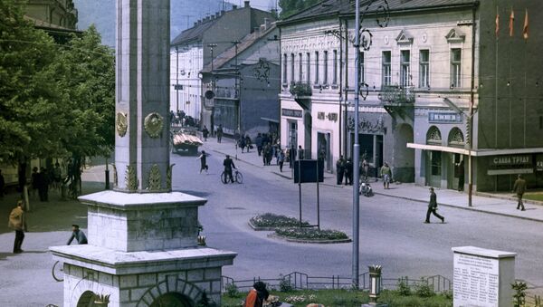 На Центральной площади города Мукачево. архив