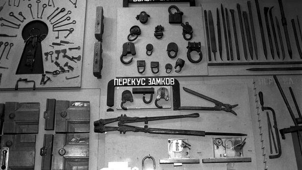 Музей криминалистики Московского уголовного розыска. Один из стендов музея