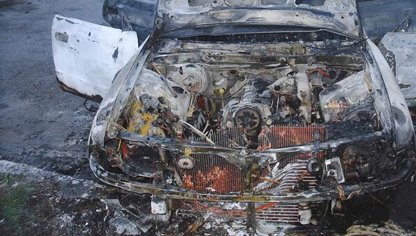 Сгоревший автомобиль. Архивное фото