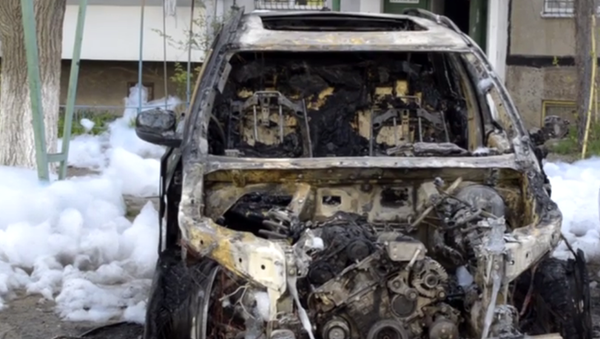 Сгоревшее авто. Архивное фото