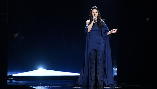 Певица Джамала во время финала песенного конкурса Евровидение-2016
