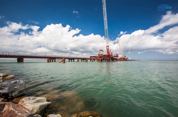 Сооружение опор Крымского моста Сооружение опор Крымского моста
