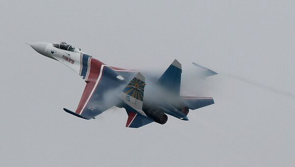 Один из пилотов авиационной группы высшего пилотажа Русские витязи Сергей Еременко