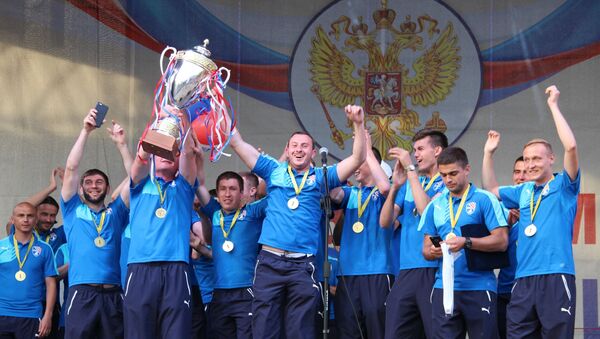Торжественная церемония чествования ТСК Таврия - победителя премьер-лиги Крымского футбольного союза