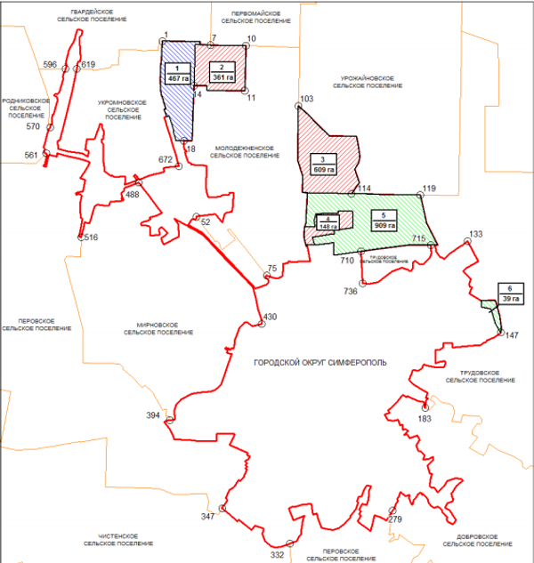 Карта функциональных зон симферополь