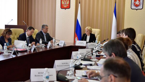 Совещание в Совете министров Крыма с участием вице-премьера правительства РФ Ольги Голодец