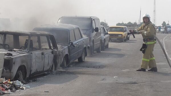 В выходные возле границы между Крымом и Украиной сгорели нескольких машин
