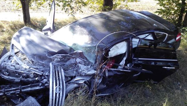 Авария с участием грузового автомобиля DAF и легкового автомобиля Nissan Teana на трассе Симферополь – Феодосия