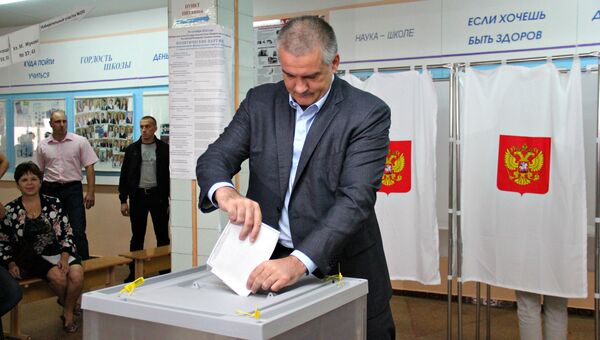 Глава Республики Крым Сергей Аксенов проголосовал на выборах в Госдуму РФ