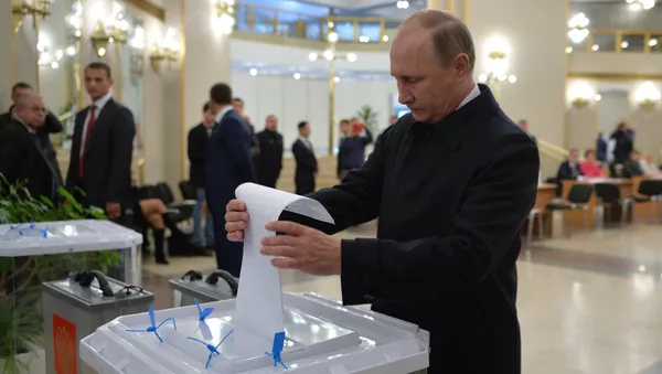 Президент РФ В. Путин на выборах в единый день голосования