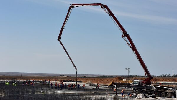 Строители приступили к заливке фундамента нового аэровокзального комплекса аэропорта Симферополь