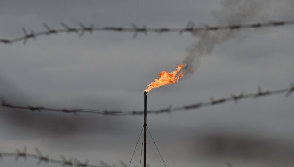Газовый факел над Глебовским ПХГ