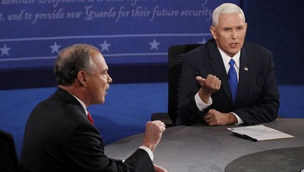 Дебаты кандидатов в вице-президенты США Тима Кейна и Майкла Спенса