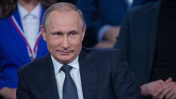 Президент РФ В. Путин участвует в работе III Медиафорума ОНФ Правда и справедливость
