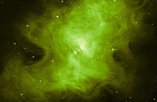 Мертвая звезда в Крабовидной туманности снятая телескопом Хаббл