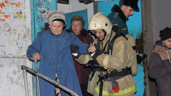 Пожар в девятиэтажном доме по пр. Победы в Симферополе