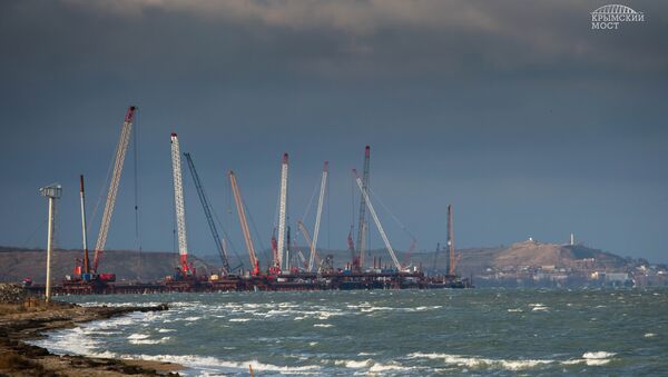 Строительство моста через Керченский пролив. Декабрь 2016