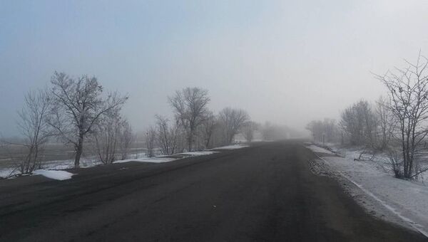 Зимний туман в степном Крыму
