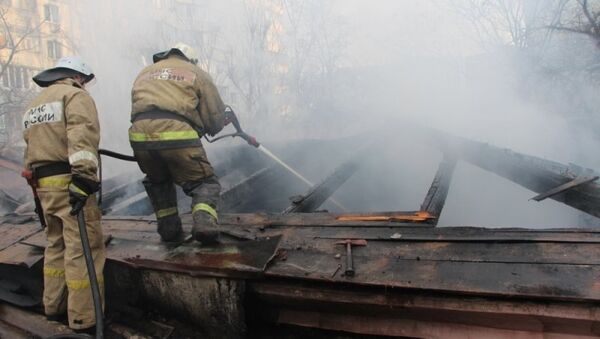 Пожар в центре Симферополя