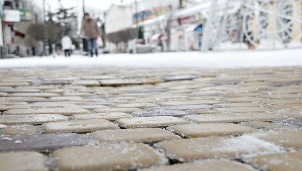 Новая тротуарная плитка в центре Симферополя