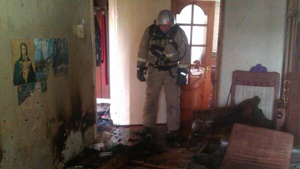 Пожар в доме в Керчи