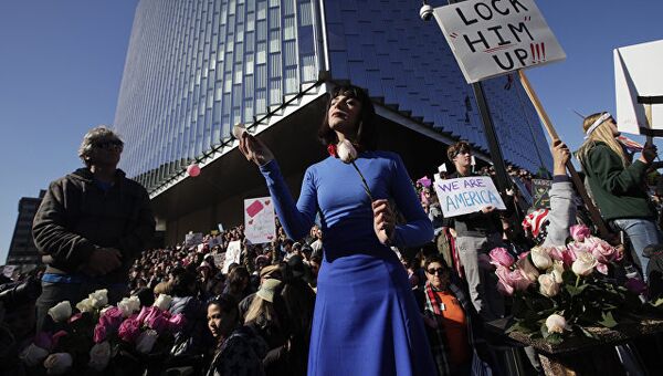 Женский марш против Трампа в Лос-Анджелесе