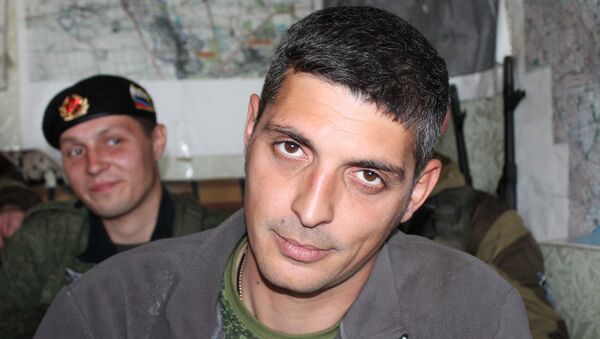 Ополченец Донецкой народной республики (ДНР) с позывным Гиви