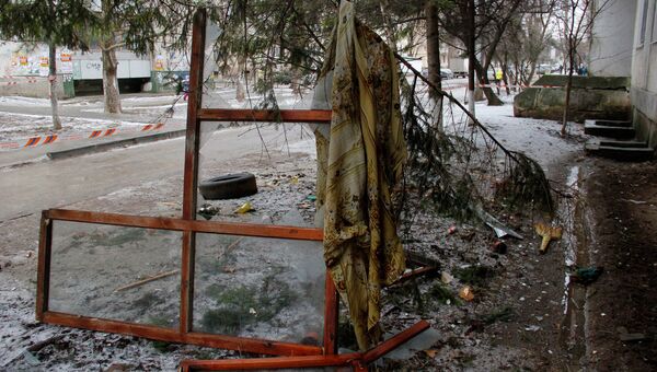 Место взрыва в квартире жилого дома в поселке Грэсовский (Симферополь)