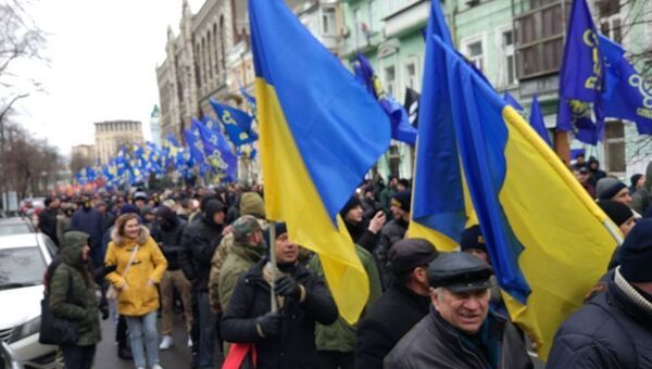 Марш, приуроченный к третьей годовщине гибели людей в Киеве в 2014 году