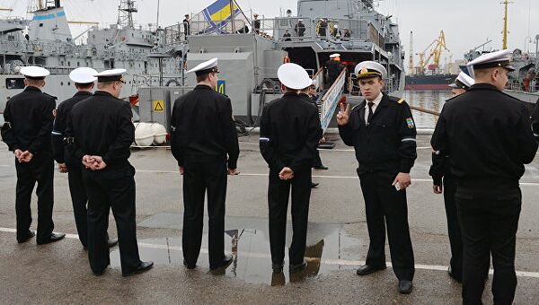 Украинские военные моряки в Одессе. Архивное фото