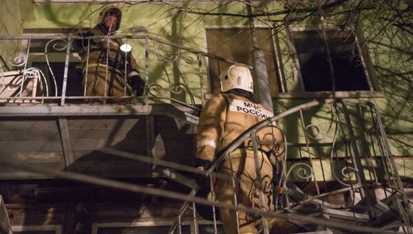 Пожар в двухэтажном жилом доме в Симферополе