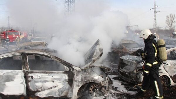 Ликвидация загорания автомобилей в пгт. ГРЭС