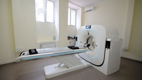 Компьютерный томограф в Региональном сосудистом центре в Симферополе.