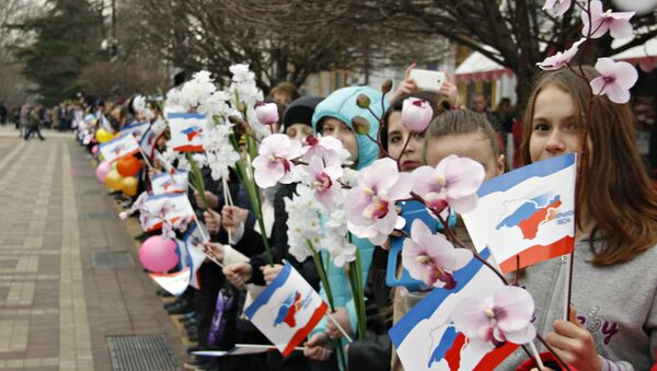 Празднование третьей годовщины Крымской весны в Симферополе