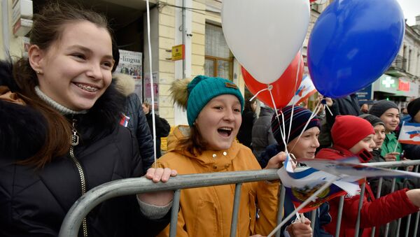 Праздничные мероприятия в Симферополе, посвященные третьей годовщине Крымской весны.