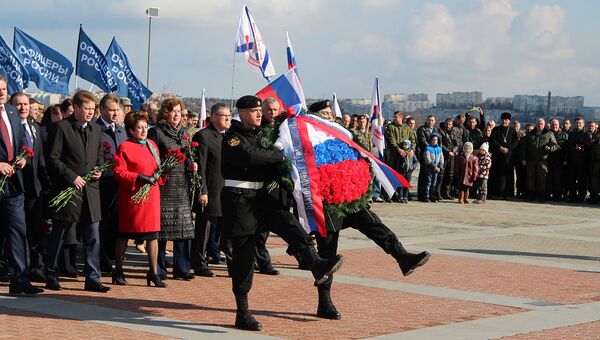 В Севастополе состоялся митинг в честь третьей годовщины воссоединения Крыма с Россией