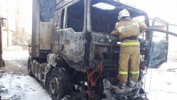 В Симферополе сгорел автомобиль MAN TGS