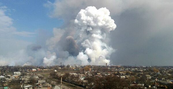 Пожар на складе с боеприпасами в Балаклее в Харьковской области Пожар на складе с боеприпасами в Балаклее в Харьковской области