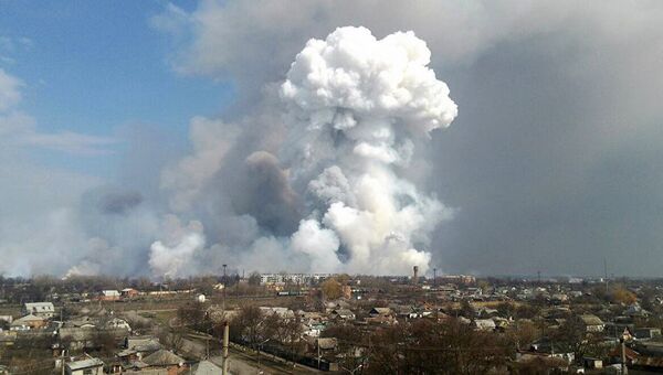 Пожар на складе с боеприпасами в Балаклее в Харьковской области