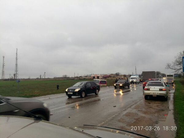 ДТП с участием рейсового автобуса в Красногвардейском районе ДТП с участием рейсового автобуса в Красногвардейском районе