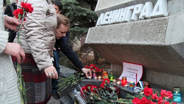Акция памяти в Севастополе в связи с трагическими событиями в Санкт-Петербурге