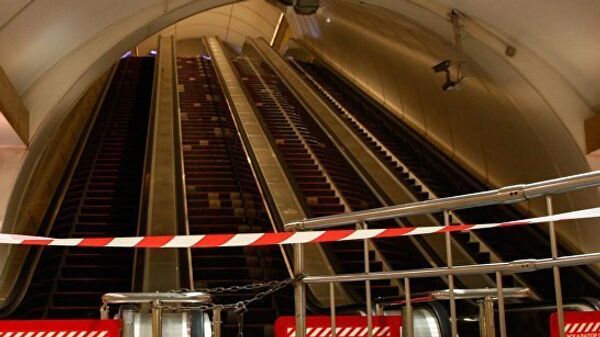 Вестибюль станции метро Сенная площадь в Санкт-Петербурге, где произошел взрыв