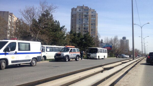 ДТП на улице Киевской в Симферополе с участием двух автобусов