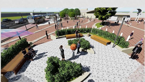 Один из вариантов проекта благоустройства площади у Центрального рынка Симферополя