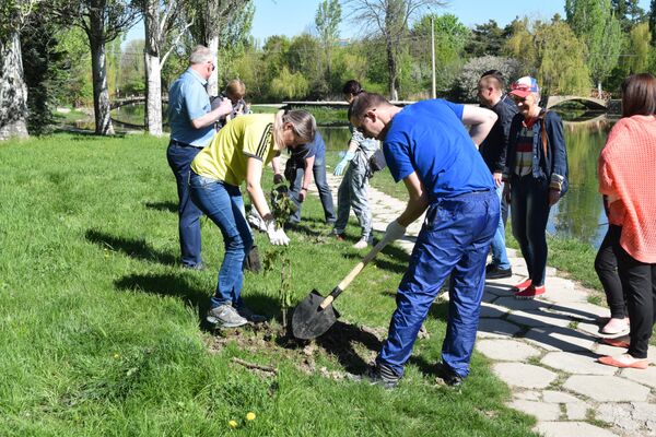 Высадка деревьев в Гагаринском парке Симферополя в рамках Всекрымского субботника Высадка деревьев в Гагаринском парке Симферополя в рамках Всекрымского субботника
