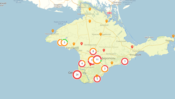 Интерактивная карта ОНФ в Крыму проекта Генеральная уборка