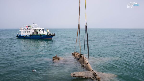 Строители моста в Крым помогли поднять со дна Керченского пролива истребитель времен войны Строители моста в Крым помогли поднять со дна Керченского пролива истребитель времен войны