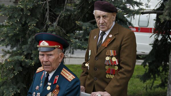Ветераны Великой Отечественной войны на праздновании Дня Победы в Симферополе